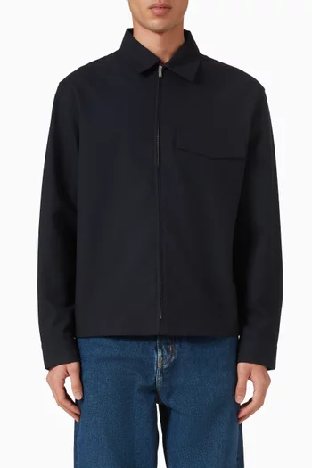 Zipped Overshirt in Cotton