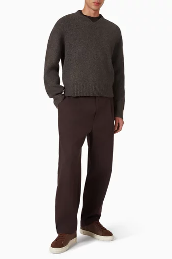 Oversized V-neck Sweater in Knit