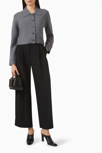 كارديغان صوف مارينو بياقة كلاسيكية