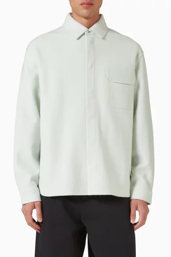 قميص بنمط جاكيت صوف معالج بالغليان