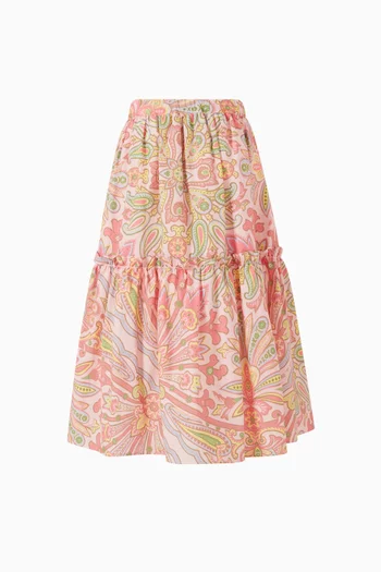Printed Two-tier Skirt