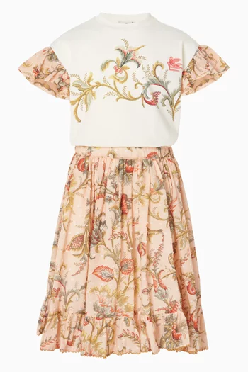 Floral T-shirt in Cotton