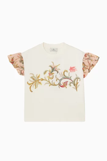 Floral T-shirt in Cotton