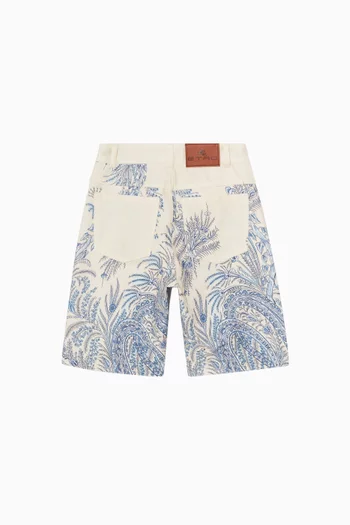 Printed Bermuda Shorts in Cotton