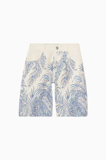 Printed Bermuda Shorts in Cotton