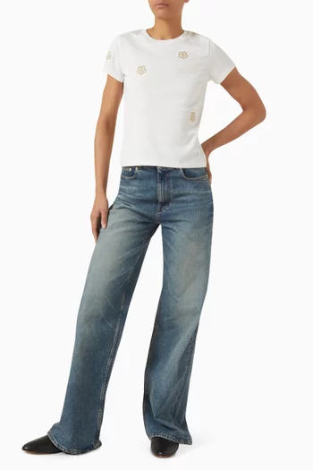 تي شيرت بزهرة بوكي قطن جيرسيه