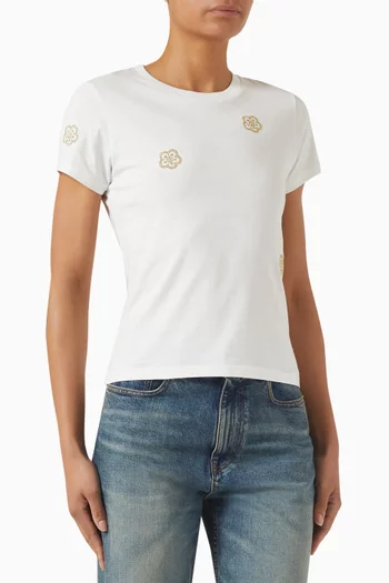 تي شيرت بزهرة بوكي قطن جيرسيه