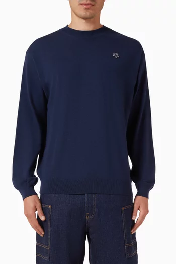 Cartoon Embroidered Sweatshirt in Cotton