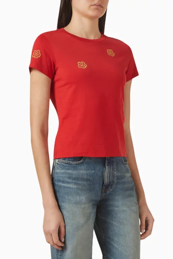 تي شيرت بزهرة بوكي قطن جيرسيه