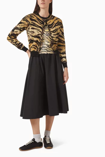 تي شيرت بنقشة جلد النمر جيرسيه قطني