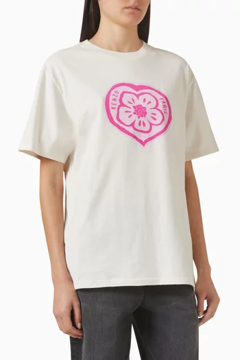 تي شيرت بزهرة بوكي قطن جيرسيه