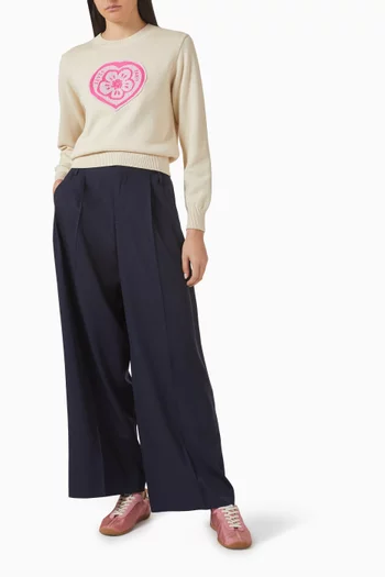 سترة بنقشة قلب وزهرة بوكي مزيج قطن