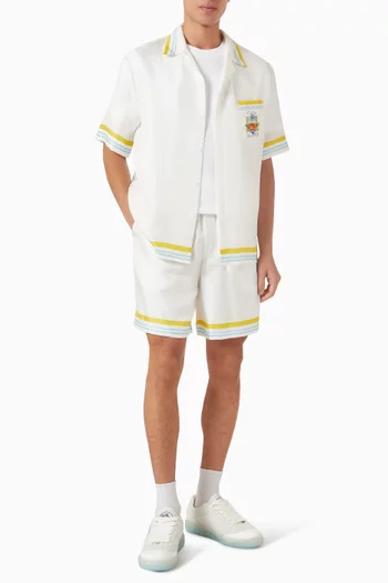 Tennis Landscape Shorts in Silk