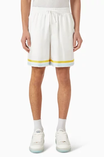 Tennis Landscape Shorts in Silk