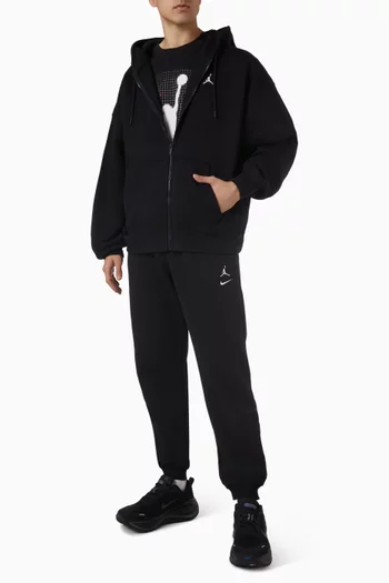 كنزة بغطاء رأس بروكلين بقصة فضفاضة وسحّاب كامل صوف