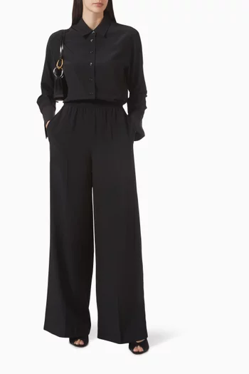 بلوزة جو بأزرار حرير