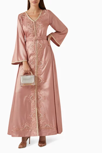Embroidered Belted Kaftan