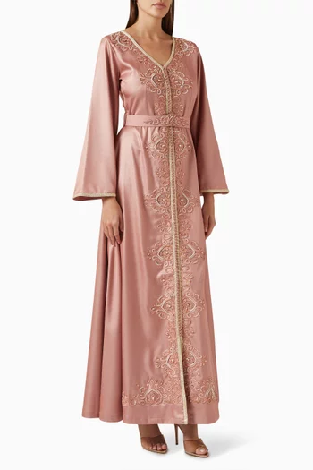 Embroidered Belted Kaftan