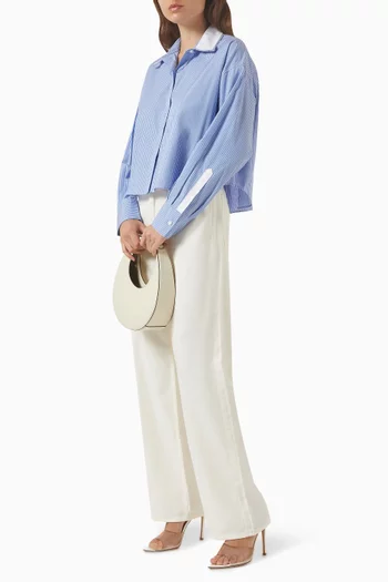 قميص مارين بنقشة مخططة قطن بلونين