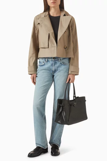 Jamie Cropped Trench Coat in Cotton