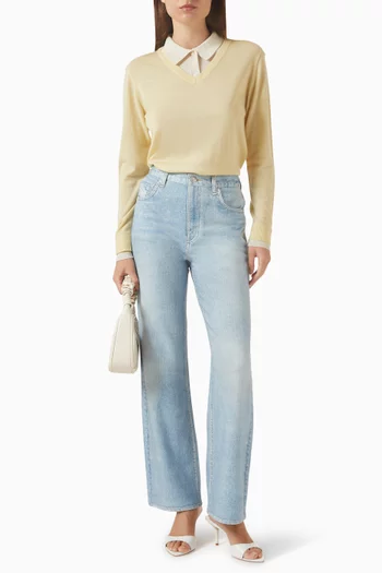 بنطال جينز ميرامار شيا بقصة بطول الكاحل قطن تيري