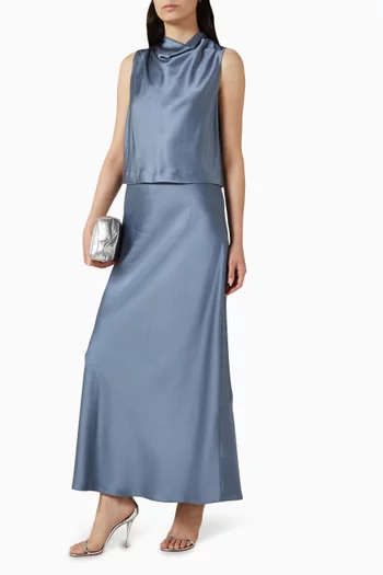 تنورة طويلة بتصميم سهل الارتداء ستان