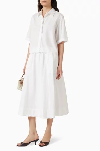 تنورة بحافة صدفية الشكل قطن