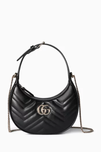 Small GG Marmont Shoulder Bag in Chevron Leather