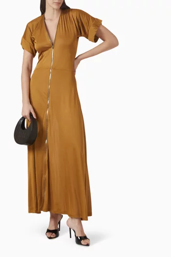 فستان بسحّاب فيسكوز جيرسيه