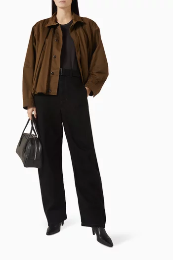 Ribbed T-shirt in Cotton