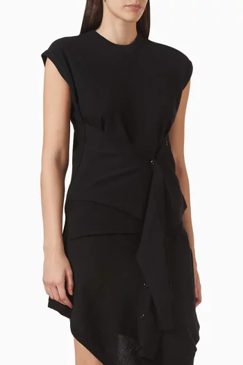 بلوزة بأزرار مزيج صوف مارينو