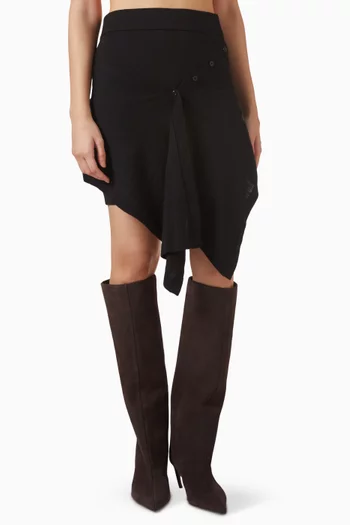 Buttoned Skirt in Merino Wool Blend