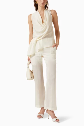 Asymmetrical Drape Top in Satin