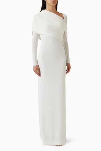 فستان بشال غير متماثل