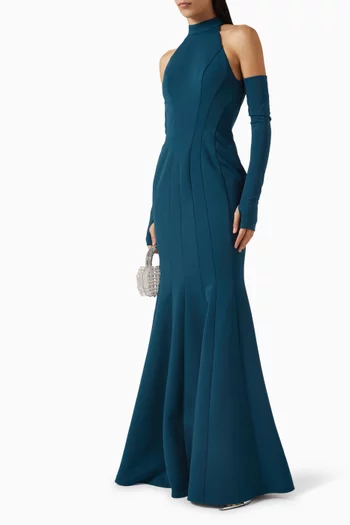 فستان بقصة حورية بحر بحمالة حول الرقبة