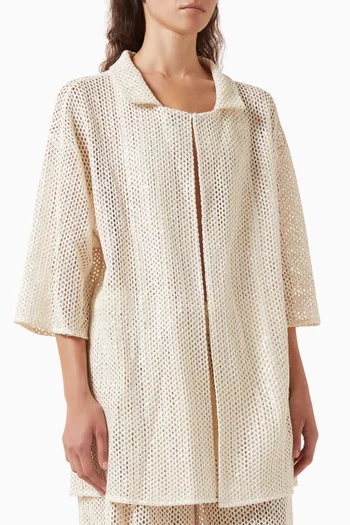 Embroidered Crochet Shirt