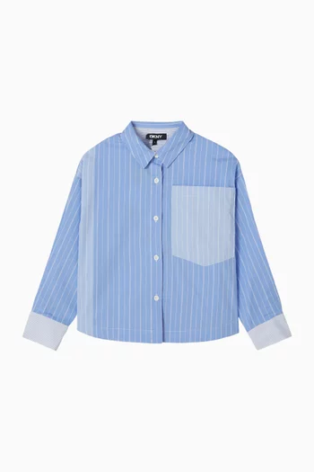 قميص مخطط بصف أزرار