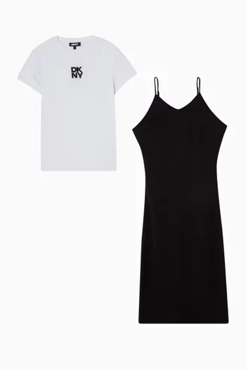 فستان متوسط الطول بطبقات