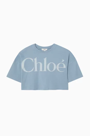 Logo Cropped T-shirt in Cotton