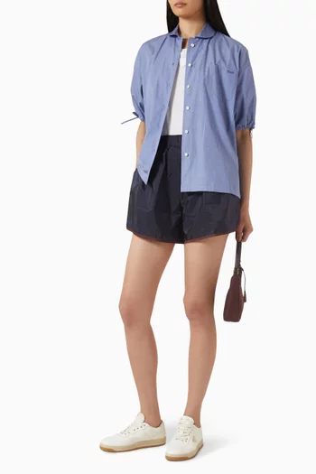 Drawstring-cuff shirt in Cotton