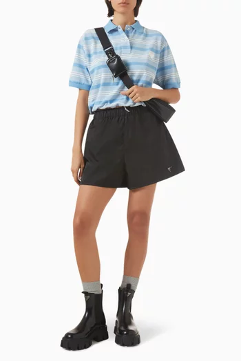 تي شيرت بولو بنقشة مخططة قطن بيكيه