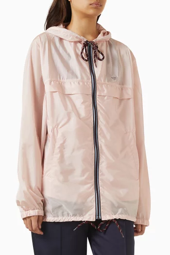 معطف بغطاء رأس للمطر نايلون معاد تدويره