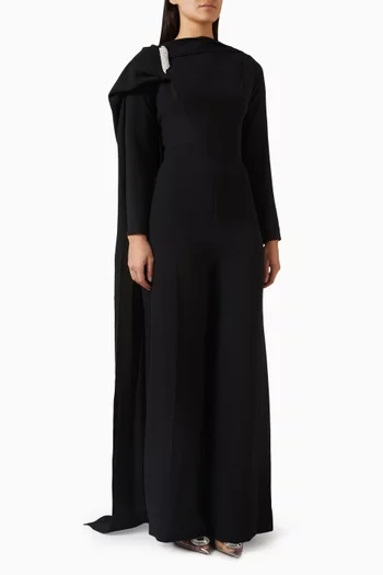Embellished Cape-style Jumpsuit