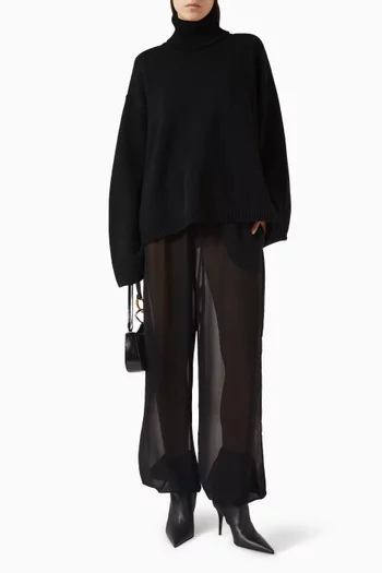 بنطال أوريسا بقصة منفوخة قماش شفاف