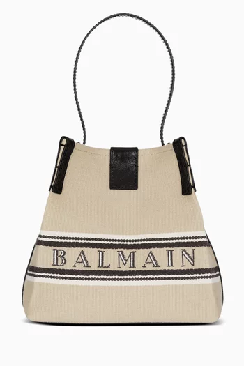 Mini Release Bucket Bag in Canvas & Calfskin