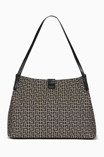 Small Release Tote Bag in Jacquard & Calfskin