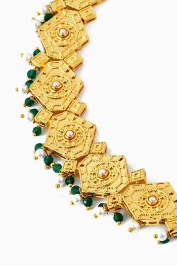 Kenza Radiance Choker Necklace in 18kt Gold-plated Brass