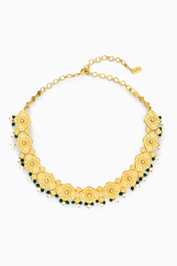 Kenza Radiance Choker Necklace in 18kt Gold-plated Brass