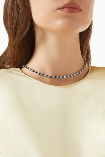 قلادة تنس فيفيان نحاس مطلي روديوم