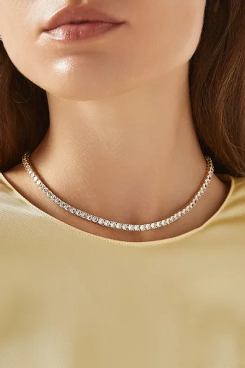 قلادة تنس فيفيان نحاس مطلي بلون ذهبي